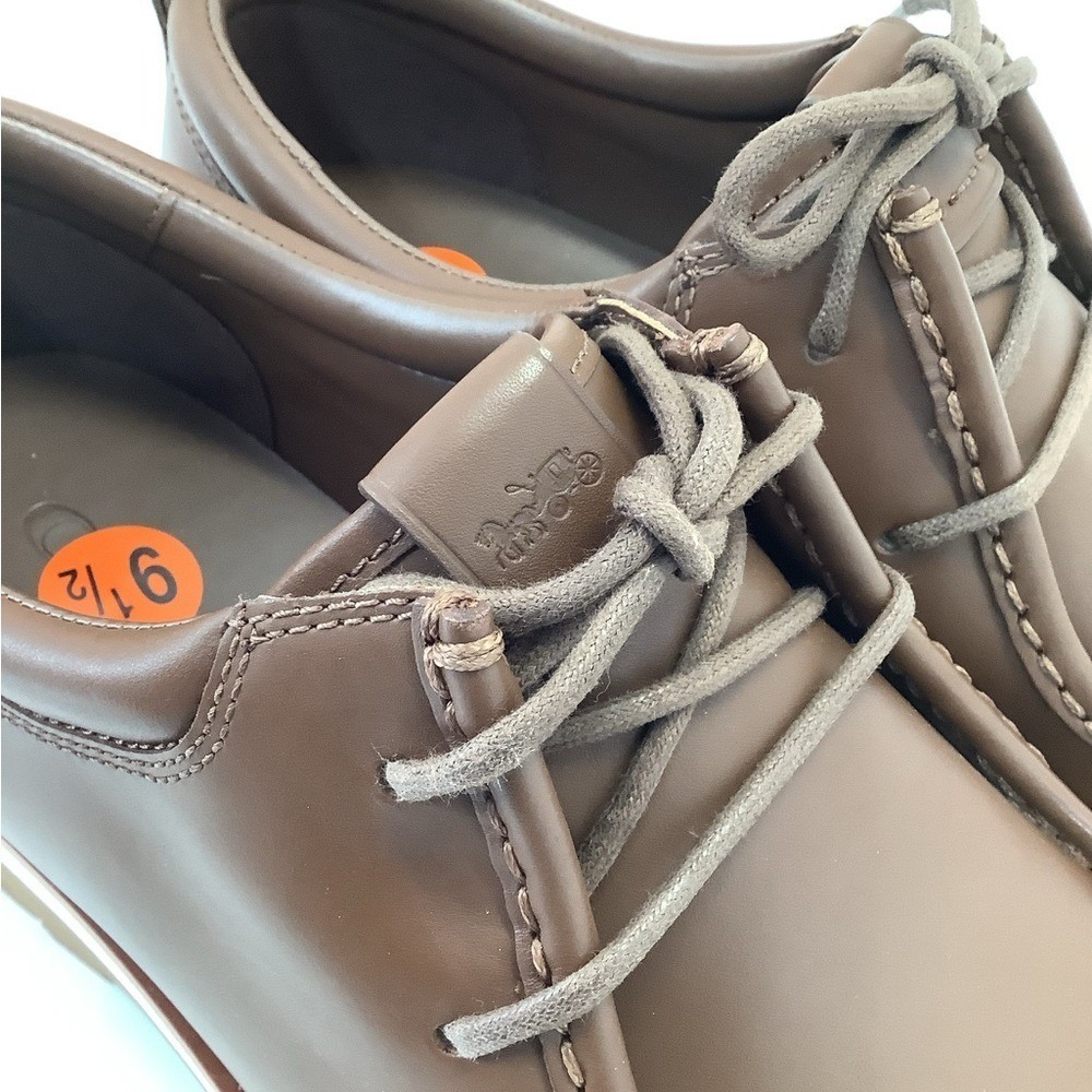 Coach Men's‎ Banks Leather Boots Dark saddle brown size 9.5 NEW - Picture 2 of 8